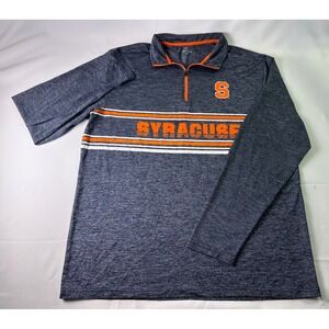 Syracuse Colosseum Athletics Quarter Zip Pullover Gray Long Sleeve Mens Size Lrg